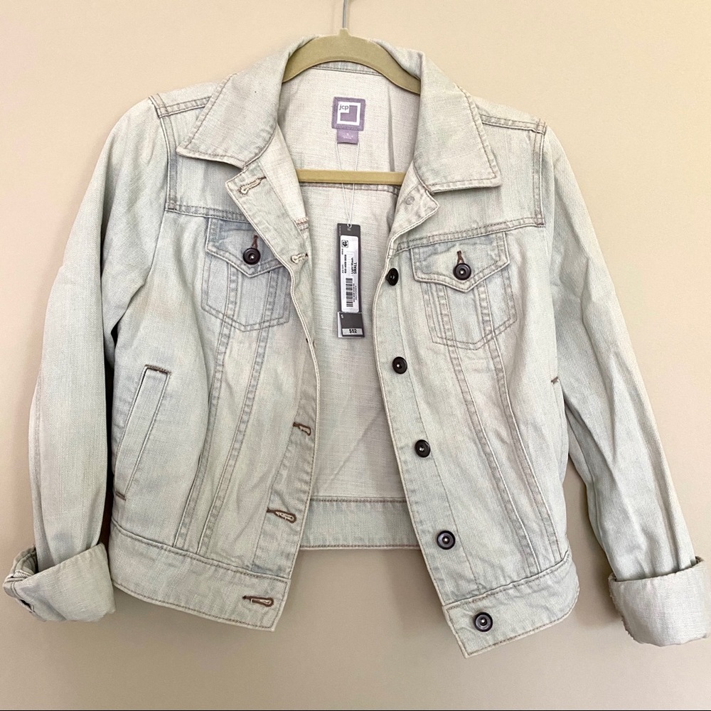 JC penny Jean White wash jean jacket